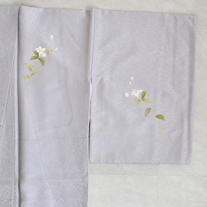 【レンタル】 訪問着 20点セット 藤色系 ラベンダー 西陣織帯 ツツジ 花 入学式 結婚式  お宮参り （1040610400）