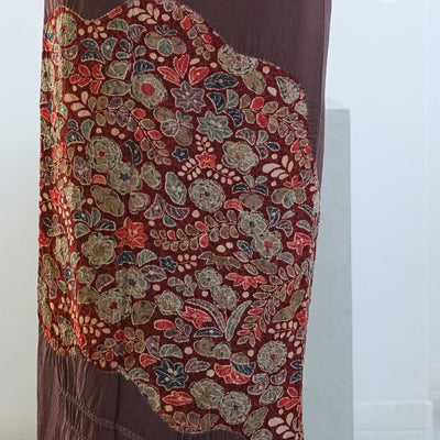 【レンタル】 訪問着 20点セット 正絹 絵羽 茶 えんじ 花 辻が花模様 絞り 入学式 卒業式 結婚式 お宮参り （1040612100）※2025年11月予約空き無し