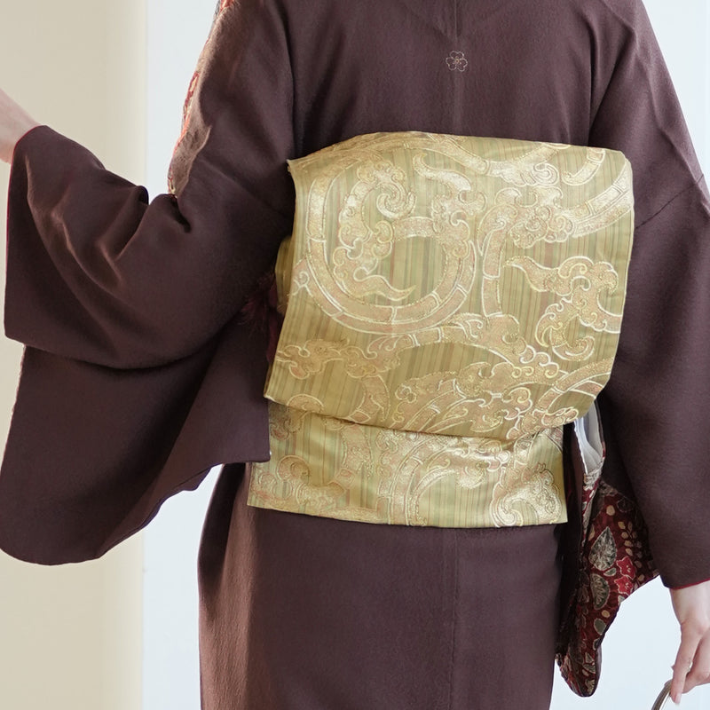 【レンタル】 訪問着 20点セット 正絹 絵羽 茶 えんじ 花 辻が花模様 絞り 入学式 卒業式 結婚式 お宮参り （1040612100）※2025年11月予約空き無し