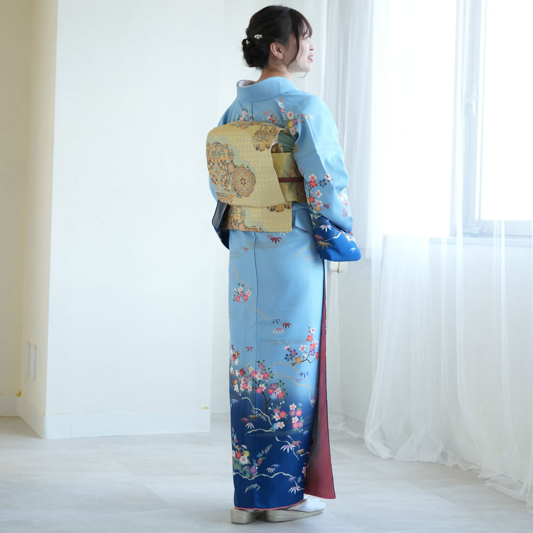 訪問着 セット4点 a211Ｉ 正絹　卒業式　結婚式　七五三　お宮参り 作家物 rental-poem_hw1240