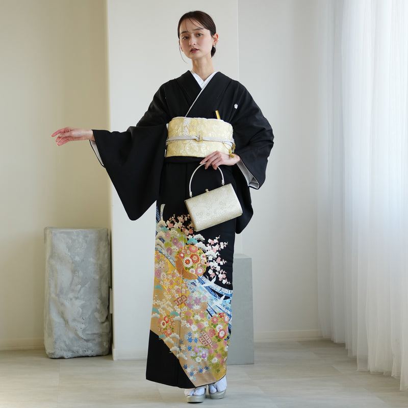 【レンタル】黒留袖 着物セット 桂由美 きもの フォーマル 高級 正絹 結婚式着物  新郎母 新婦母 第一礼装 KOTOHOGI ことほぎ フォトウェディング 往復送料無料（1045601100）