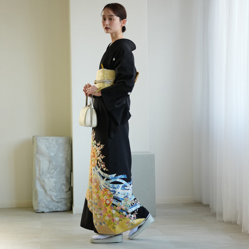 【レンタル】黒留袖 着物セット 桂由美 きもの フォーマル 高級 正絹 結婚式着物  新郎母 新婦母 第一礼装 KOTOHOGI ことほぎ フォトウェディング 往復送料無料（1045601100）