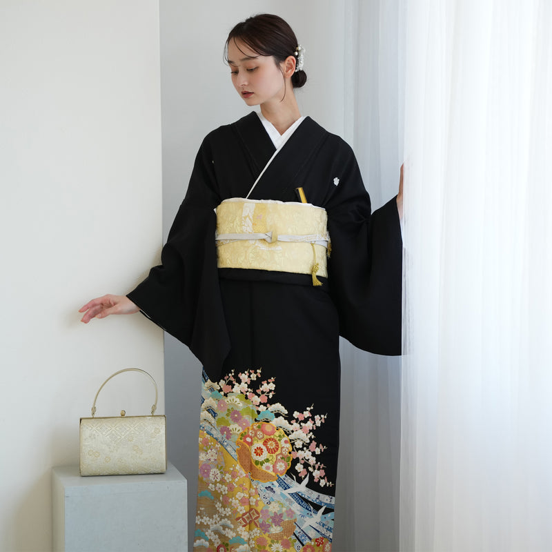 【レンタル】黒留袖 着物セット 桂由美 きもの フォーマル 高級 正絹 結婚式着物  新郎母 新婦母 第一礼装 KOTOHOGI ことほぎ フォトウェディング 往復送料無料（1045601100）