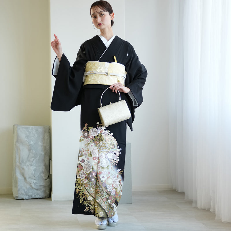 【レンタル】黒留袖 着物セット 桂由美 きもの フォーマル 高級 正絹 結婚式着物  新郎母 新婦母 第一礼装 KOTOHOGI ことほぎ フォトウェディング 往復送料無料（1045602300）