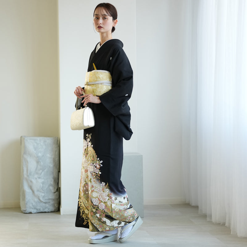 【レンタル】黒留袖 着物セット 桂由美 きもの フォーマル 高級 正絹 結婚式着物  新郎母 新婦母 第一礼装 KOTOHOGI ことほぎ フォトウェディング 往復送料無料（1045602300）