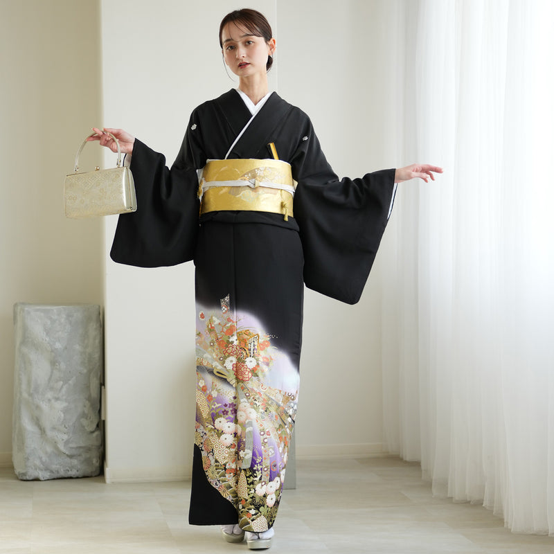 【レンタル】黒留袖 着物セット 桂由美 きもの フォーマル 高級 正絹 結婚式着物  新郎母 新婦母 第一礼装 KOTOHOGI ことほぎ フォトウェディング 往復送料無料（1045602500）