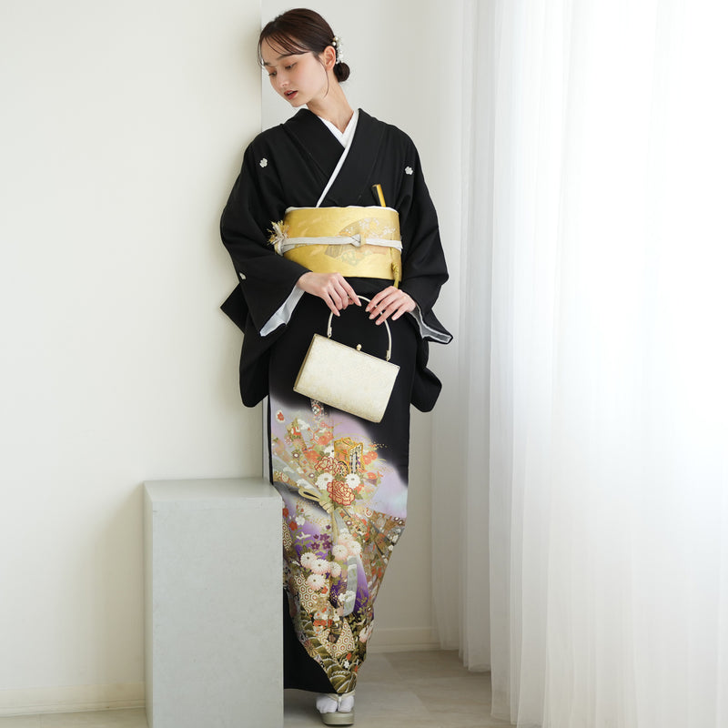 【レンタル】黒留袖 着物セット 桂由美 きもの フォーマル 高級 正絹 結婚式着物  新郎母 新婦母 第一礼装 KOTOHOGI ことほぎ フォトウェディング 往復送料無料（1045602500）