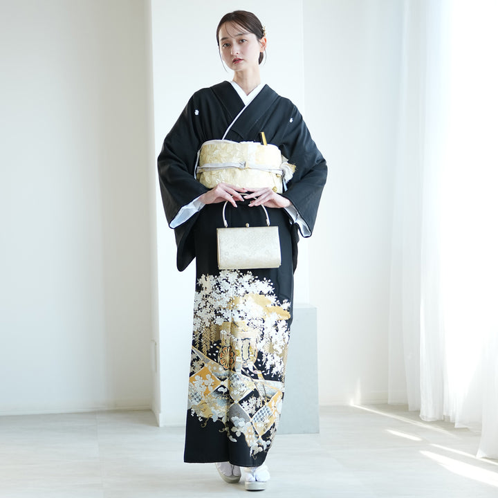 レンタル】黒留袖 着物セット きもの フォーマル 高級 正絹 結婚式着物 