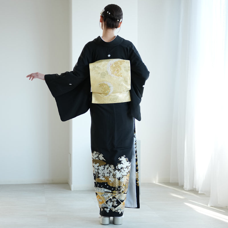 【レンタル】黒留袖 着物セット きもの フォーマル 高級 正絹 結婚式着物  新郎母 新婦母 第一礼装 フォトウェディング 往復送料無料（1045602600）