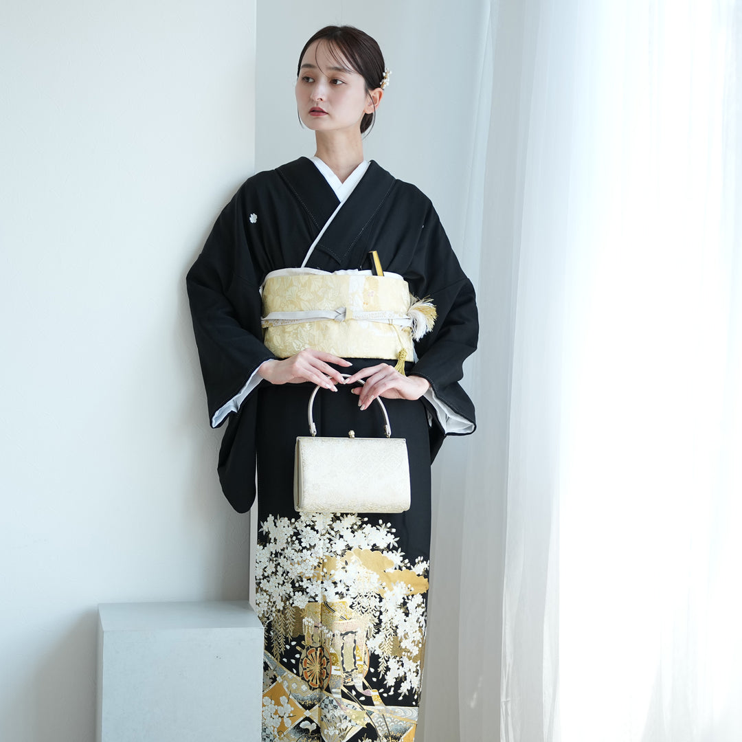 レンタル】黒留袖 着物セット きもの フォーマル 高級 正絹 結婚式着物