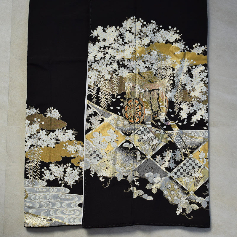 【レンタル】黒留袖 着物セット きもの フォーマル 高級 正絹 結婚式着物  新郎母 新婦母 第一礼装 フォトウェディング 往復送料無料（1045602600）