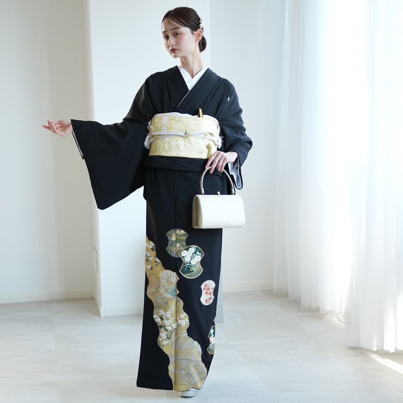 【レンタル】黒留袖 着物セット きもの フォーマル 高級 正絹 結婚式着物  新郎母 新婦母 第一礼装 フォトウェディング 往復送料無料（1045603000）