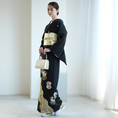 【レンタル】黒留袖 着物セット きもの フォーマル 高級 正絹 結婚式着物  新郎母 新婦母 第一礼装 フォトウェディング 往復送料無料（1045603000）