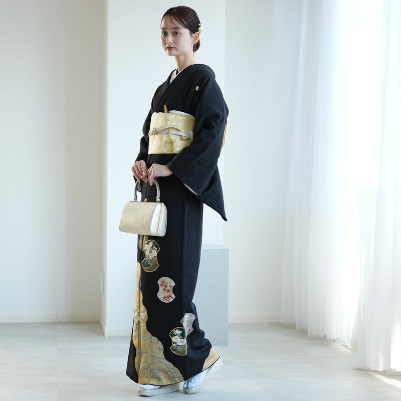 【レンタル】黒留袖 着物セット きもの フォーマル 高級 正絹 結婚式着物  新郎母 新婦母 第一礼装 フォトウェディング 往復送料無料（1045603000）