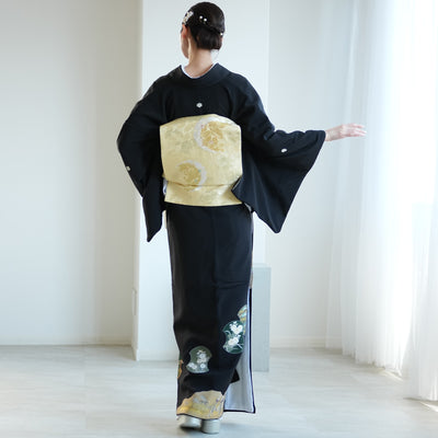 【レンタル】黒留袖 着物セット きもの フォーマル 高級 正絹 結婚式着物  新郎母 新婦母 第一礼装 フォトウェディング 往復送料無料（1045603000）