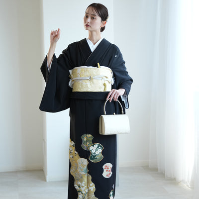 【レンタル】黒留袖 着物セット きもの フォーマル 高級 正絹 結婚式着物  新郎母 新婦母 第一礼装 フォトウェディング 往復送料無料（1045603000）