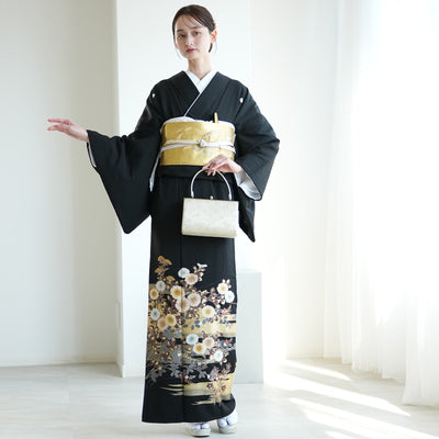 【レンタル】黒留袖 着物セット きもの フォーマル 高級 正絹 結婚式着物  新郎母 新婦母 第一礼装 フォトウェディング 往復送料無料（1045603100）※2025年11月予約空き無し