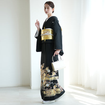 【レンタル】黒留袖 着物セット きもの フォーマル 高級 正絹 結婚式着物  新郎母 新婦母 第一礼装 フォトウェディング 往復送料無料（1045603100）※2025年11月予約空き無し