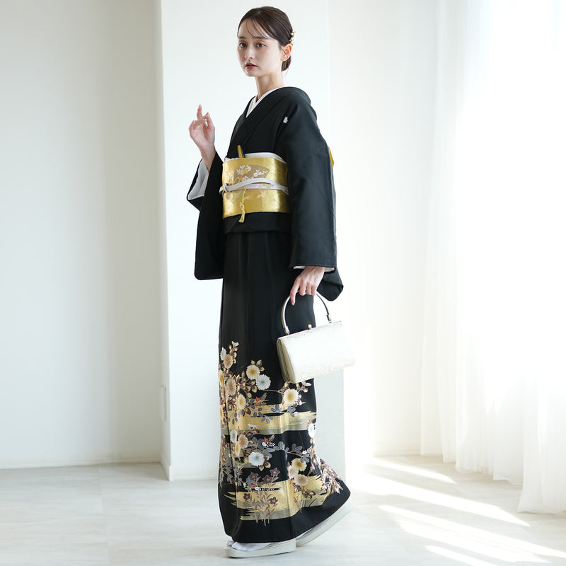 【レンタル】黒留袖 着物セット きもの フォーマル 高級 正絹 結婚式着物  新郎母 新婦母 第一礼装 フォトウェディング 往復送料無料（1045603100）※2025年11月予約空き無し