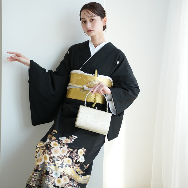 【レンタル】黒留袖 着物セット きもの フォーマル 高級 正絹 結婚式着物  新郎母 新婦母 第一礼装 フォトウェディング 往復送料無料（1045603100）※2025年11月予約空き無し