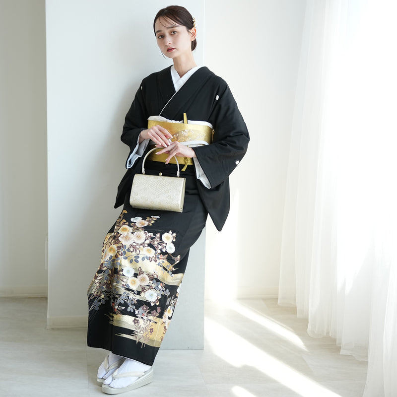 【レンタル】黒留袖 着物セット きもの フォーマル 高級 正絹 結婚式着物  新郎母 新婦母 第一礼装 フォトウェディング 往復送料無料（1045603100）※2025年11月予約空き無し