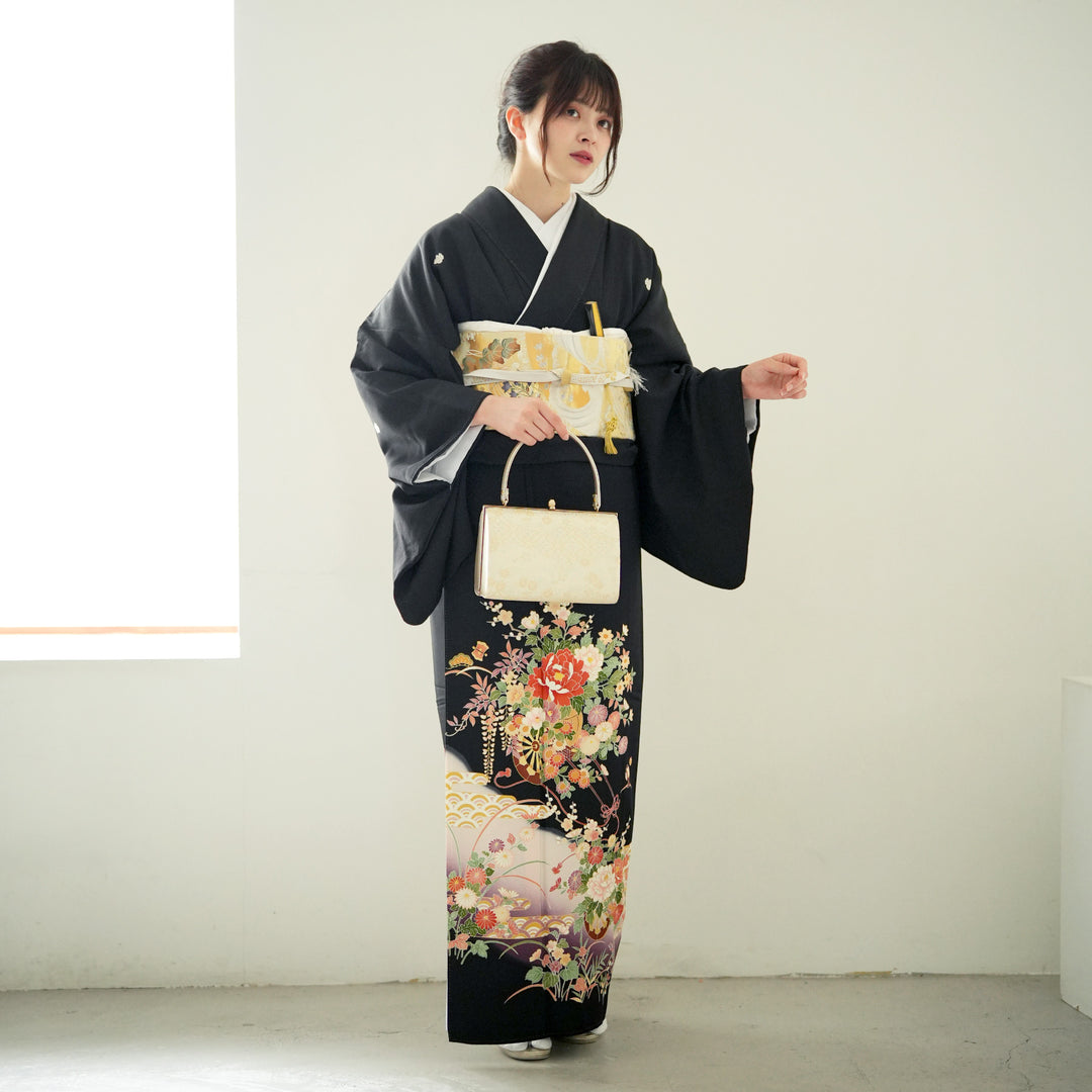 レンタル】黒留袖 着物セット きもの フォーマル 高級 正絹 結婚式着物  