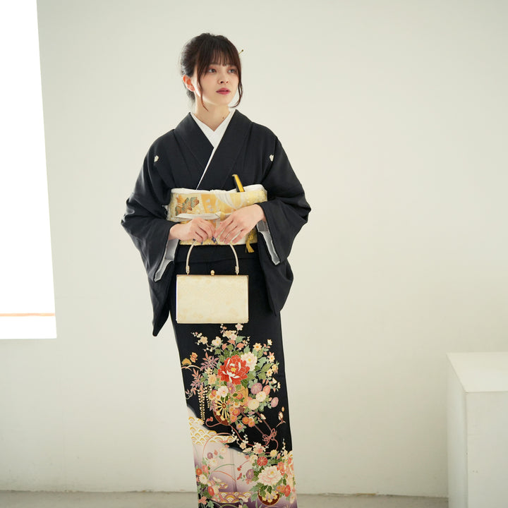レンタル】黒留袖 着物セット きもの フォーマル 高級 正絹 結婚式着物