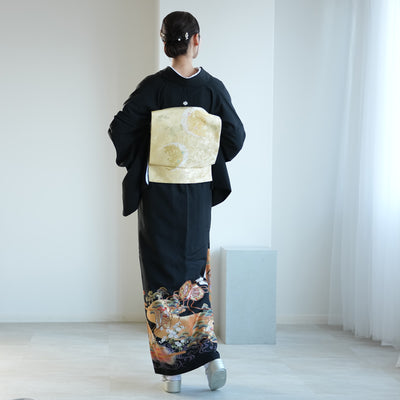 【レンタル】黒留袖 着物セット きもの フォーマル 高級 正絹 結婚式着物  新郎母 新婦母 第一礼装 フォトウェディング 往復送料無料（1045603600）