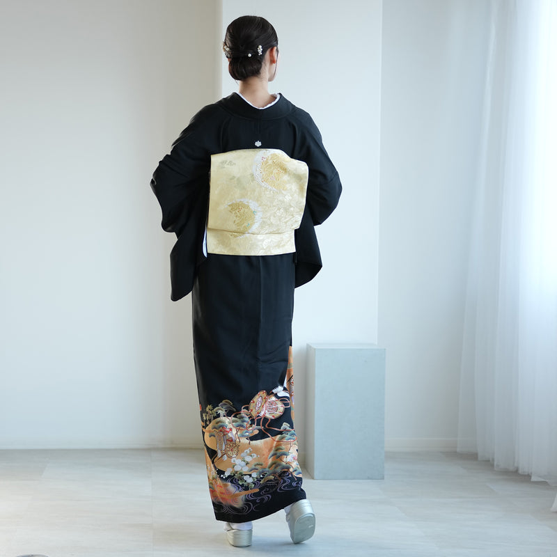 【レンタル】黒留袖 着物セット きもの フォーマル 高級 正絹 結婚式着物  新郎母 新婦母 第一礼装 フォトウェディング 往復送料無料（1045603600）