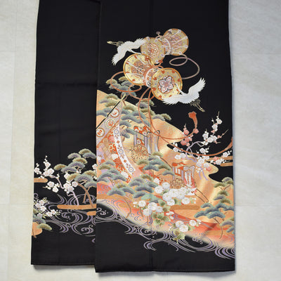 【レンタル】黒留袖 着物セット きもの フォーマル 高級 正絹 結婚式着物  新郎母 新婦母 第一礼装 フォトウェディング 往復送料無料（1045603600）