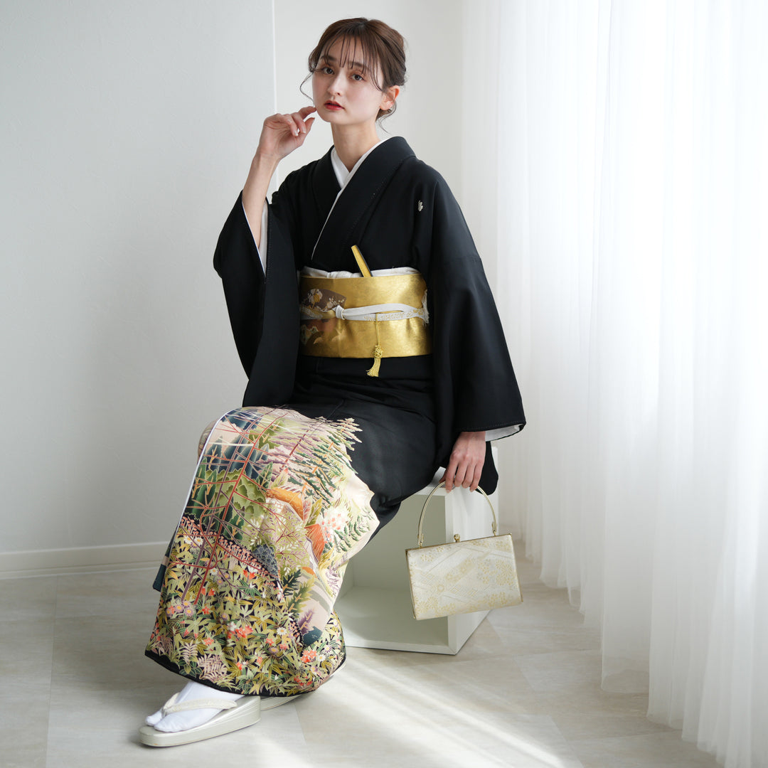 レンタル】黒留袖 着物セット きもの フォーマル 高級 正絹 結婚式着物