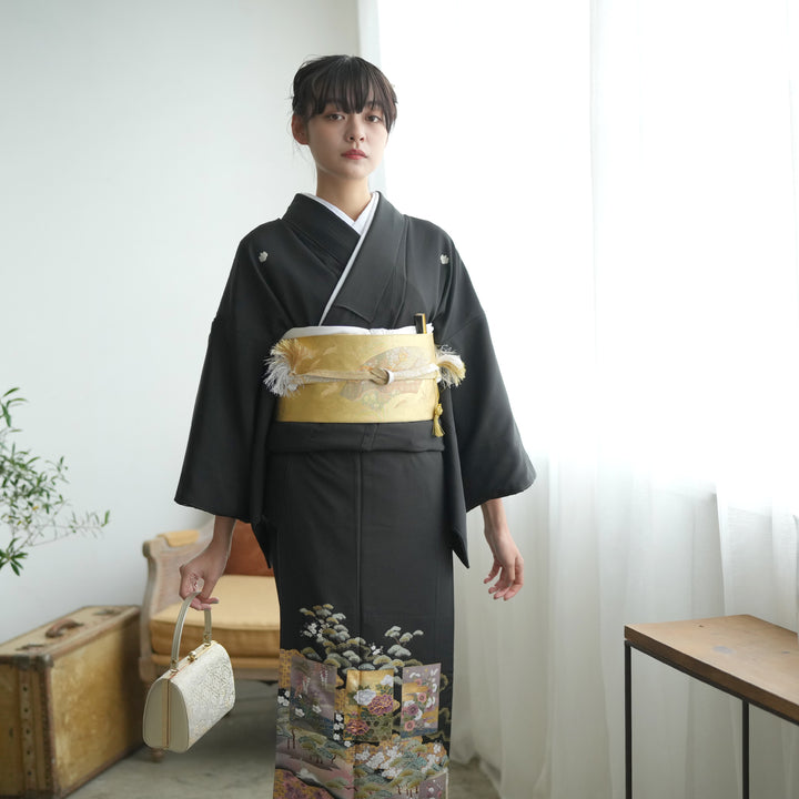 レンタル】黒留袖 着物セット きもの フォーマル 高級 正絹 結婚