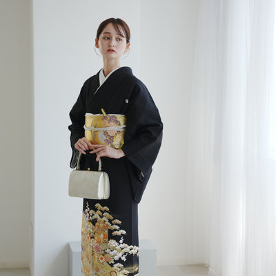 【レンタル】黒留袖 着物20点セット 桂由美 古典熨斗模様 フォーマル 高級 正絹 結婚式着物  KOTOHOGI ことほぎ 金彩友禅 第一礼装 フォトウェディング （1045605000）