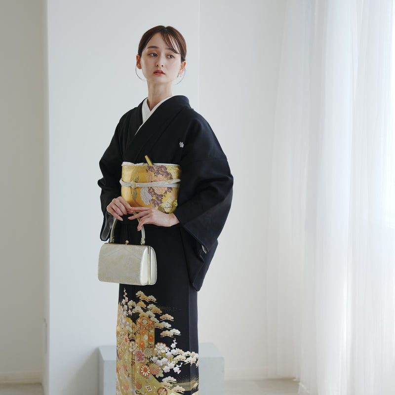 【レンタル】黒留袖 着物20点セット 桂由美 古典熨斗模様 フォーマル 高級 正絹 結婚式着物  KOTOHOGI ことほぎ 金彩友禅 第一礼装 フォトウェディング （1045605000）