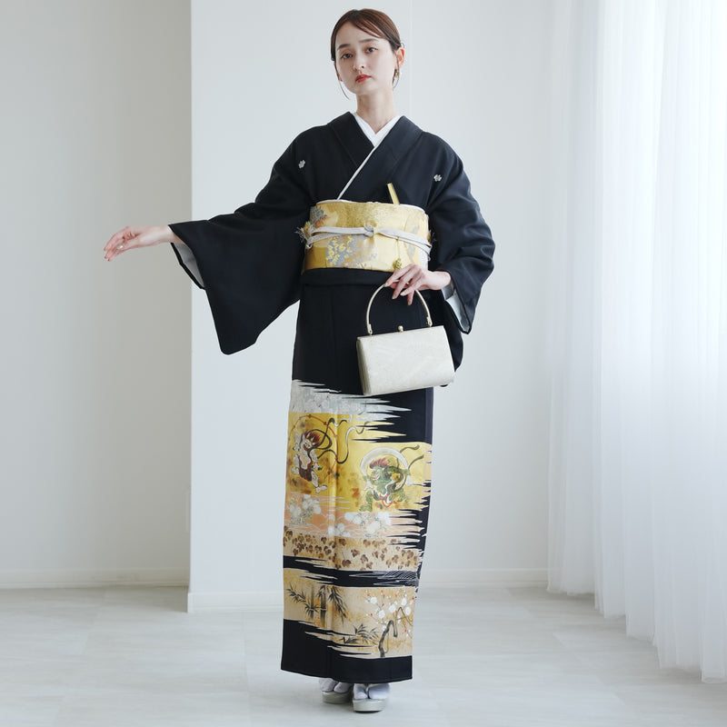 【レンタル】黒留袖 着物20点セット 桂由美 風神・雷神 フォーマル 高級 正絹 結婚式着物  KOTOHOGI ことほぎ 金彩友禅 第一礼装 フォトウェディング （1045605100）
