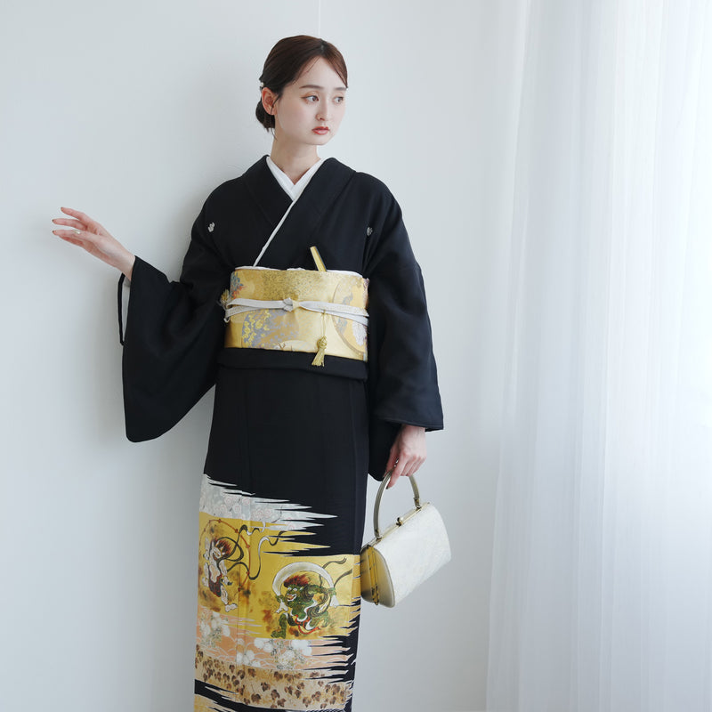 【レンタル】黒留袖 着物20点セット 桂由美 風神・雷神 フォーマル 高級 正絹 結婚式着物  KOTOHOGI ことほぎ 金彩友禅 第一礼装 フォトウェディング （1045605100）