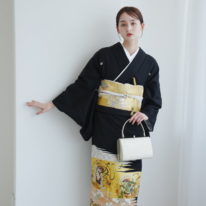 【レンタル】黒留袖 着物20点セット 桂由美 風神・雷神 フォーマル 高級 正絹 結婚式着物  KOTOHOGI ことほぎ 金彩友禅 第一礼装 フォトウェディング （1045605100）