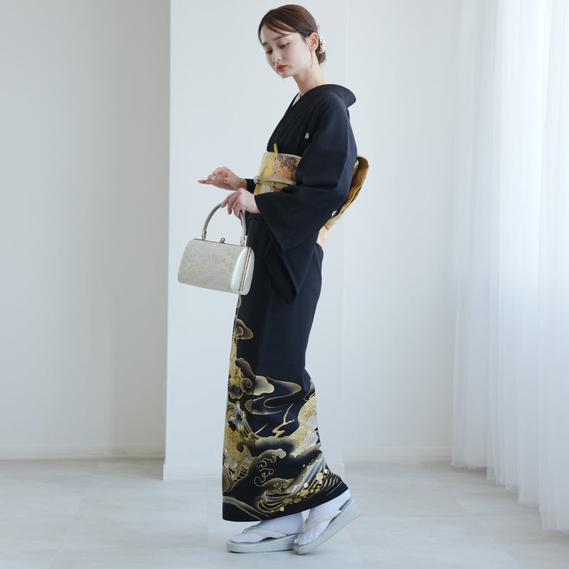 【レンタル】黒留袖 着物20点セット 桂由美 金龍 フォーマル 高級 正絹 結婚式着物  KOTOHOGI ことほぎ 金彩友禅 第一礼装 フォトウェディング （1045605200）