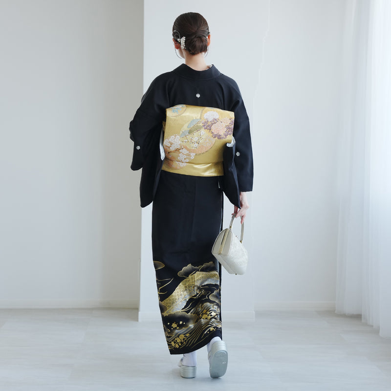 【レンタル】黒留袖 着物20点セット 桂由美 金龍 フォーマル 高級 正絹 結婚式着物  KOTOHOGI ことほぎ 金彩友禅 第一礼装 フォトウェディング （1045605200）