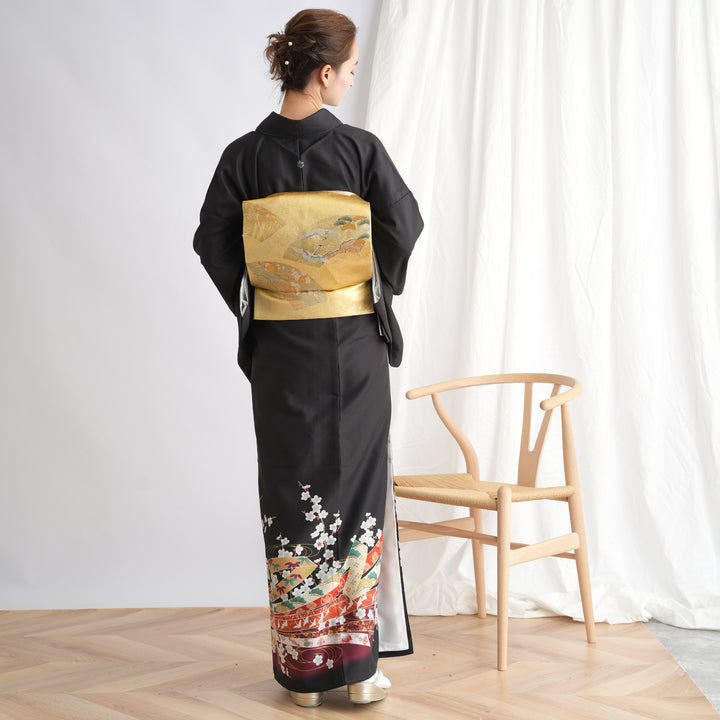 黒留袖 親族 結婚式 披露宴 母 袋帯 フルセット 袷 着物 和装 袷 着物帯 2点セット 黒留袖 親族 結婚式 披露宴 母 袋帯 フル