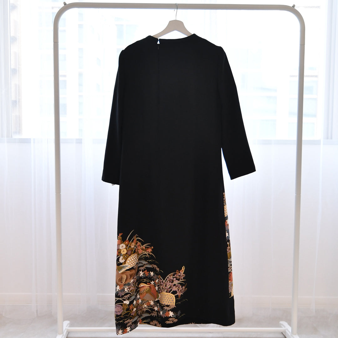 レンタル】留袖ドレス 四季の花々と鳥 ドレス単品 11号 ワンピース