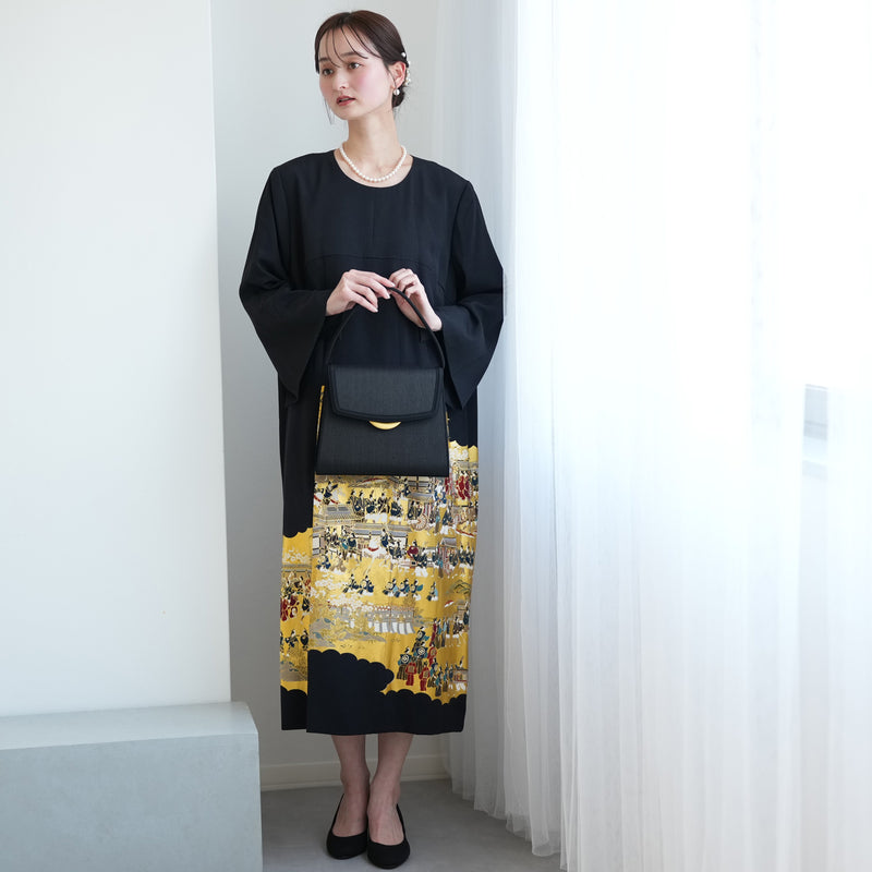 レンタル】留袖ドレス 金彩絵巻 ドレス単品 15号 ワンピース