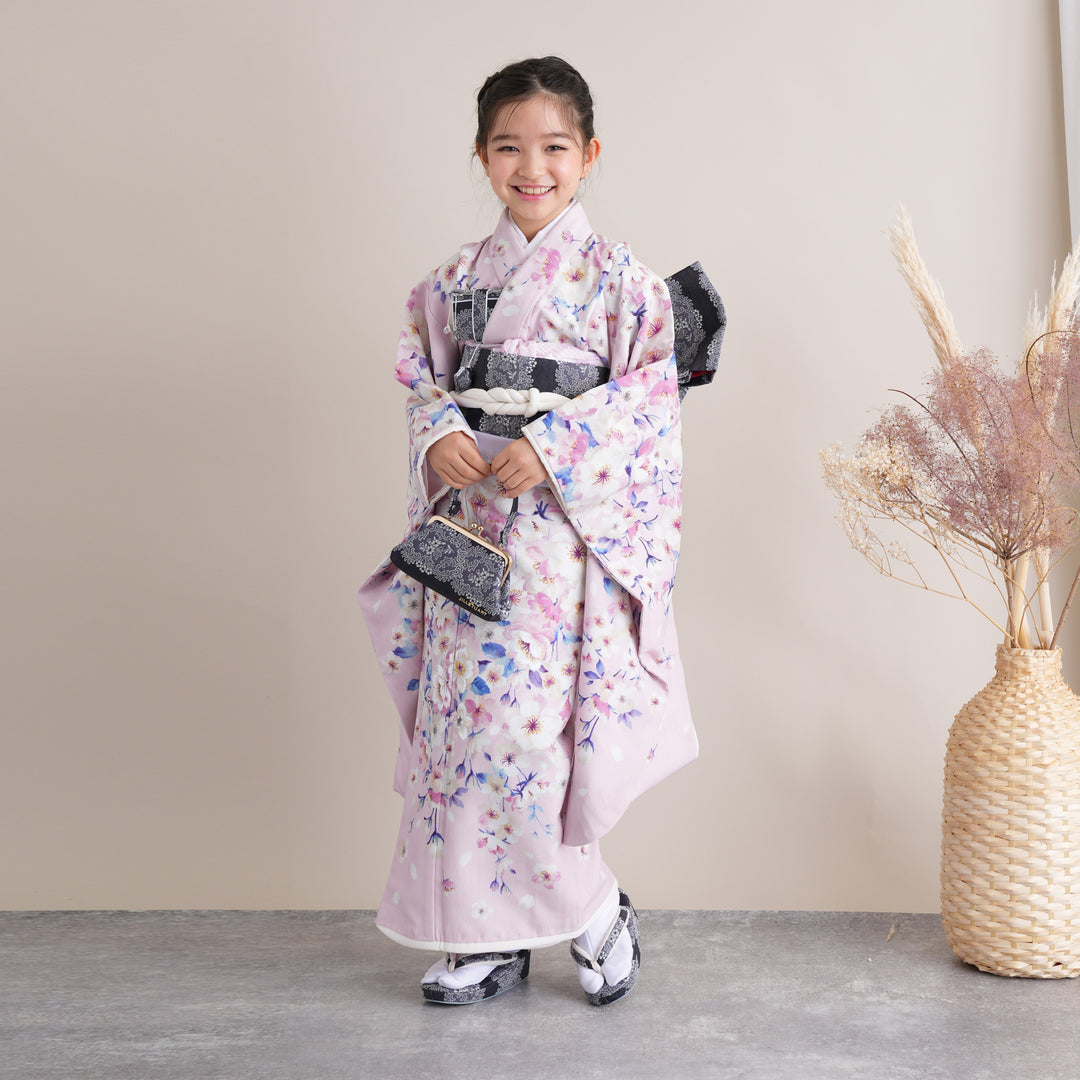 いくちゃんです❣️【着物と帯 時流】O24163◇七五三 7才女の子着物◇ いくちゃんです❣️【着物と帯 時流】O24163◇七五三 7才女の子着物