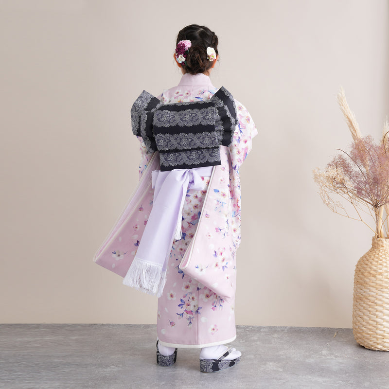 【レンタル】七五三 7歳 女の子 JILLSTUART ジルスチュアート 着物 日本製 作り帯 子供 kids 四つ身 お祝い着 往復送料無料 （1409604100）※2024年11月予約空き無し