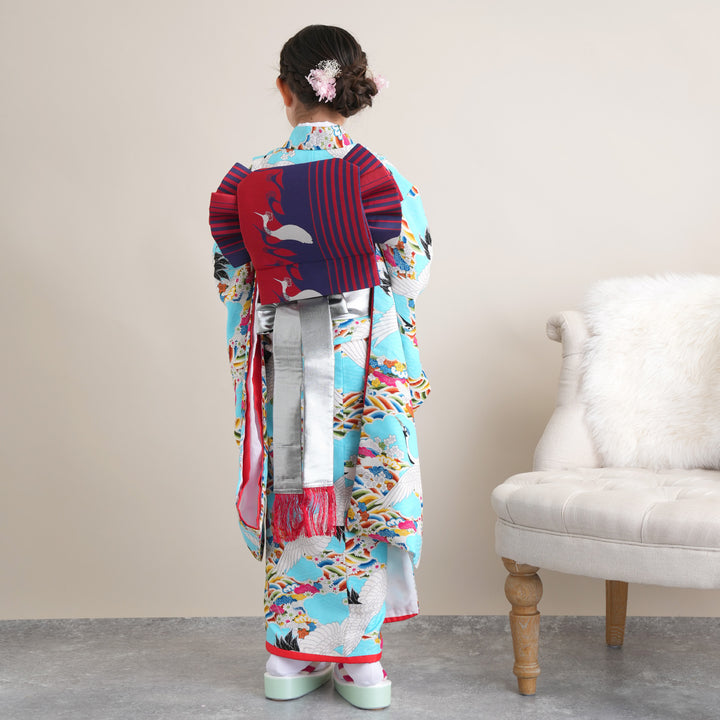 Modern Antenna☆高貴な鳥尽くしで後ろ姿も瀟洒☆7歳七五三向け祝い着 レンタル】七五三 7歳 女の子 Modern Antenna モダンアンテナ