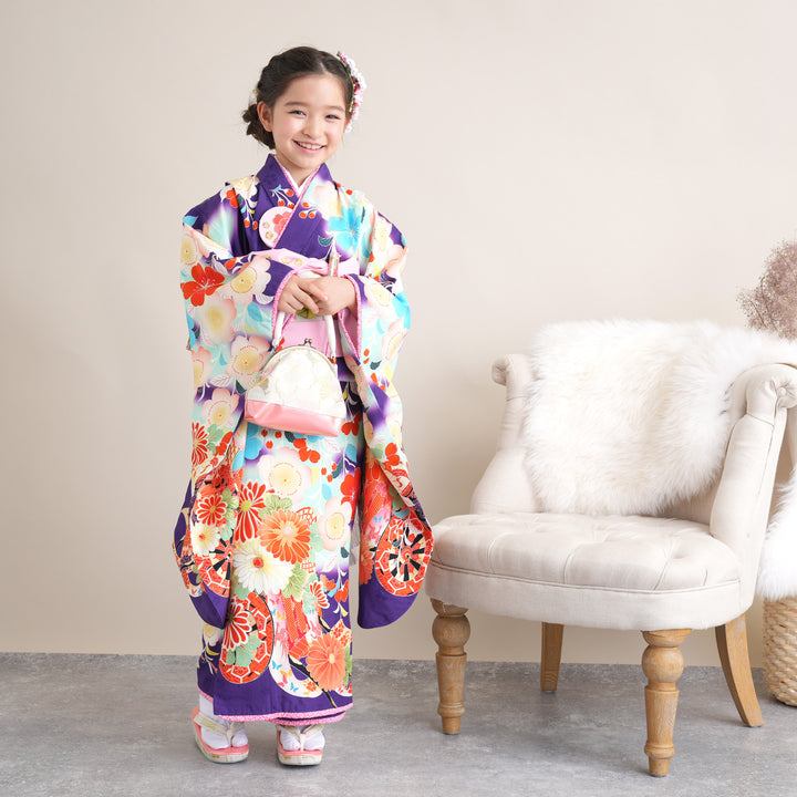 レンタル】七五三 7歳 女の子 乙葉 おとは 着物 日本製 作り帯