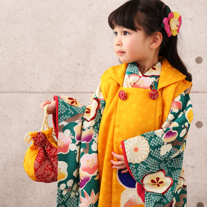 レンタル】七五三 3歳 着物 芸艸堂 うんそうどう 女の子 被布セット