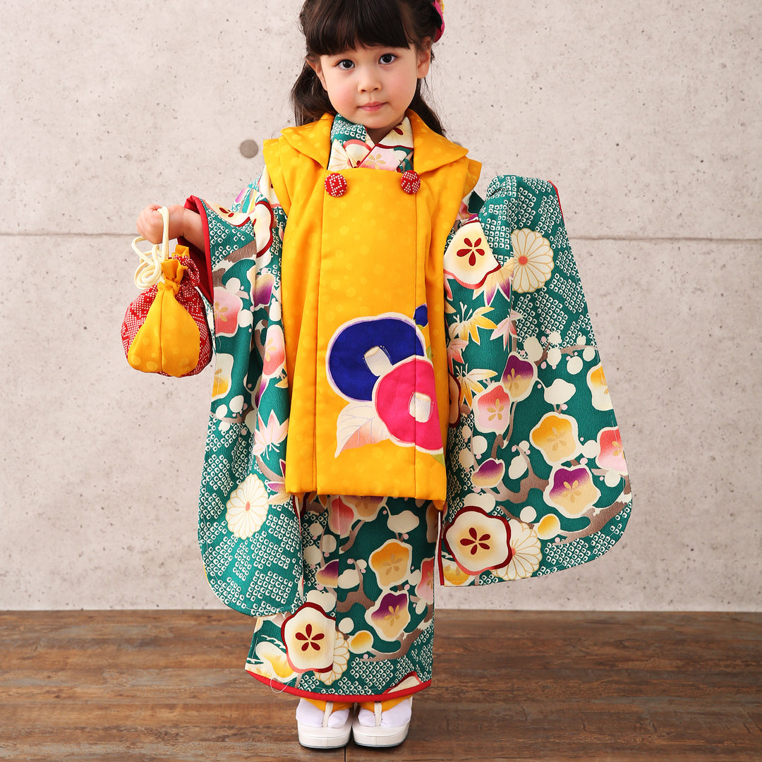 レンタル】七五三 3歳 着物 芸艸堂 うんそうどう 女の子 被布セット
