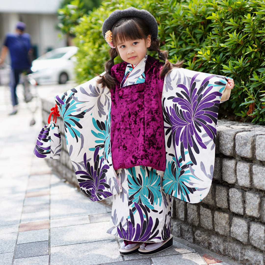 utatane 着物 七五三3歳用被布コートセット 女の子 ひよこ商店
