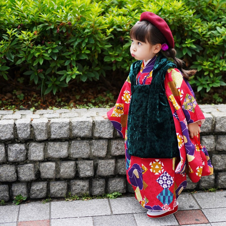 レンタル】七五三 3歳 着物 ひよこ商店 女の子 被布セット 子供 kids